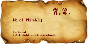 Nikl Mihály névjegykártya
